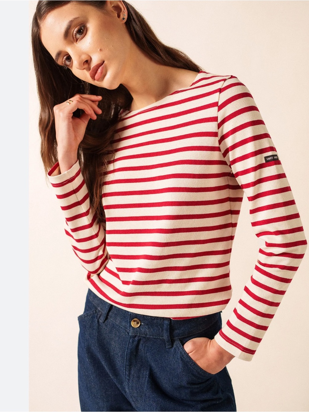 Saint James Latelier Striped MINQUIDAME Breton Shirt, size large